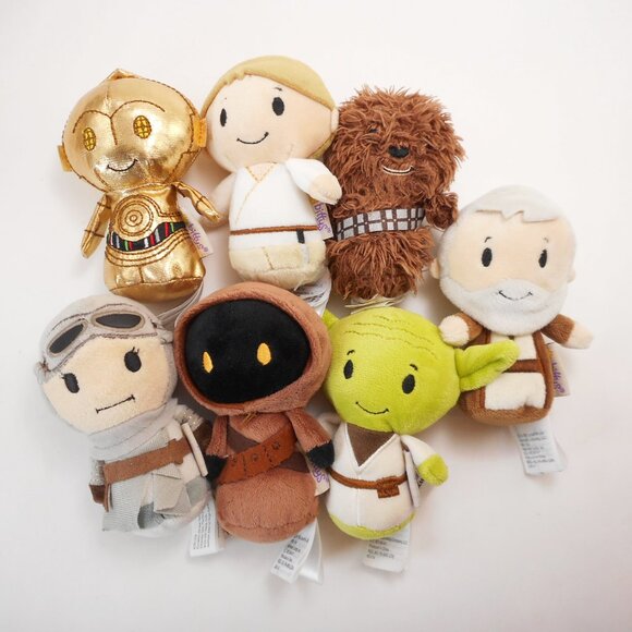 Star Wars Hallmark Itty Bittys Lot of 7 Luke C3P0 Yoda Obi Wan Chewbacca Toys - Picture 1 of 10